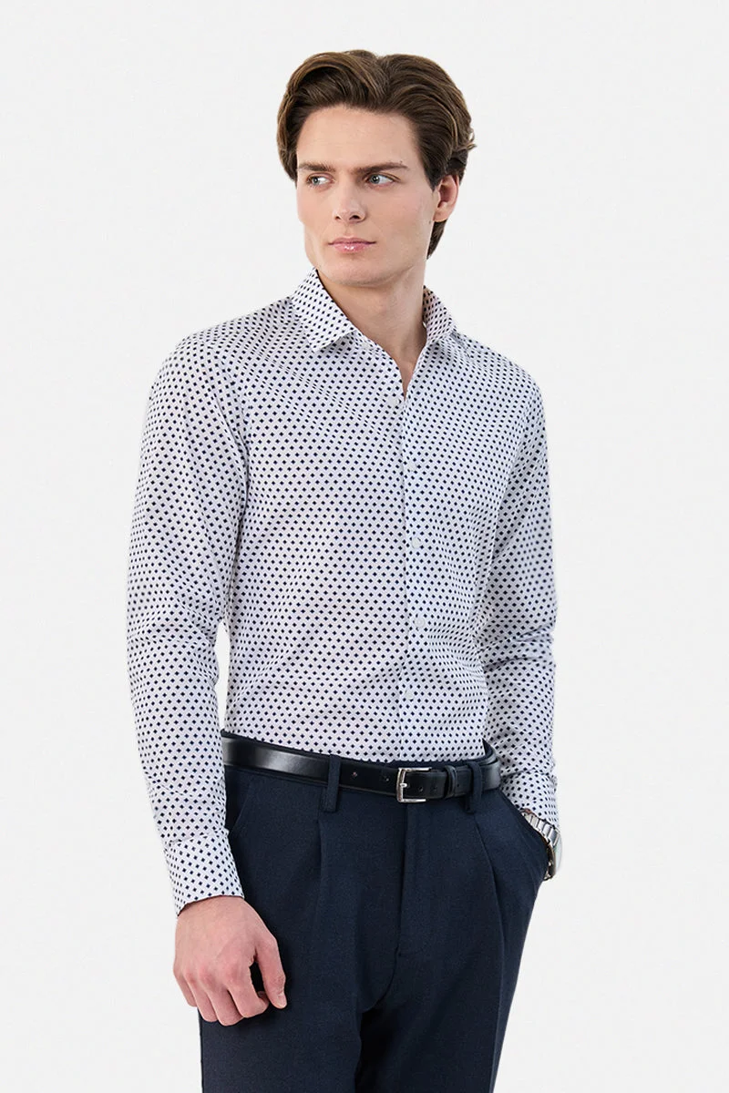 SNITCH 100% Cotton Printed Slim Fit Shirt
